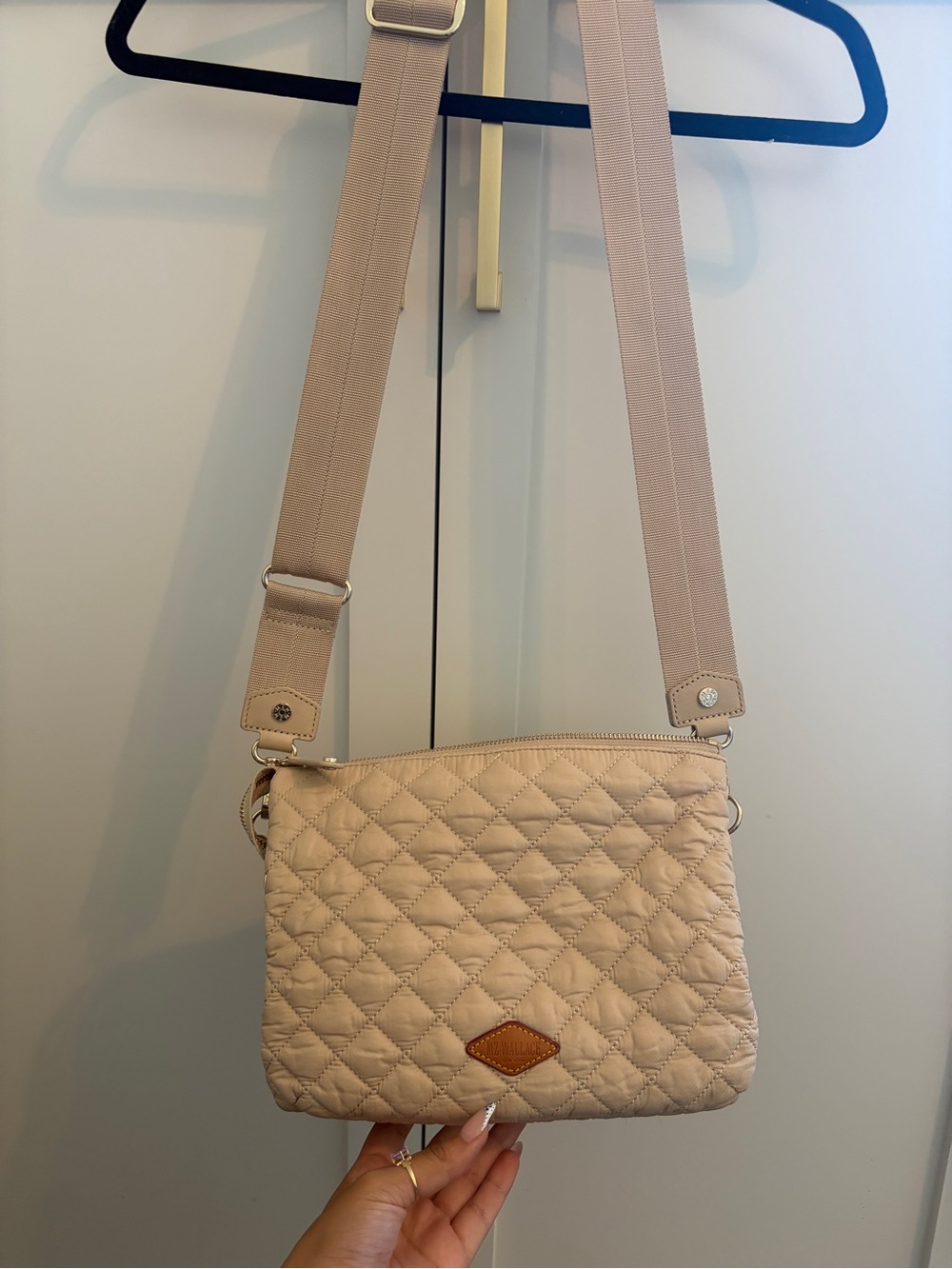 MZ Wallace Quilted Crossbody Bag in Beige - Picture 6 of 8